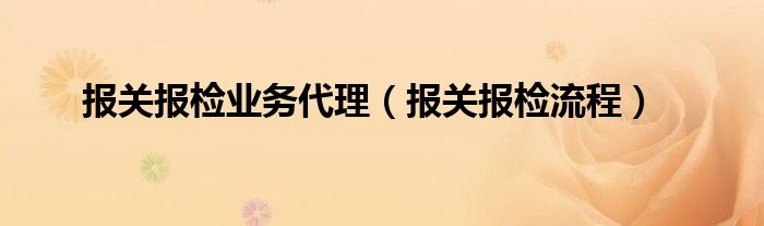 报关报检业务代理（报关报检流程）