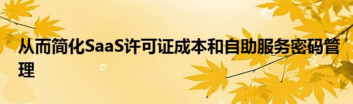 从而简化SaaS许可证成本和自助服务密码管理