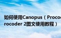 如何使用Canopus（Procoder 2进行视频压缩 Canopus Procoder 2图文使用教程）