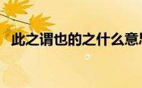 此之谓也的之什么意思（此之谓也的出处）