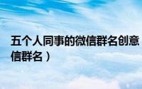 五个人同事的微信群名创意（有创意的搞怪五个人同事的微信群名）