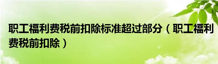 职工福利费税前扣除标准超过部分（职工福利费税前扣除）