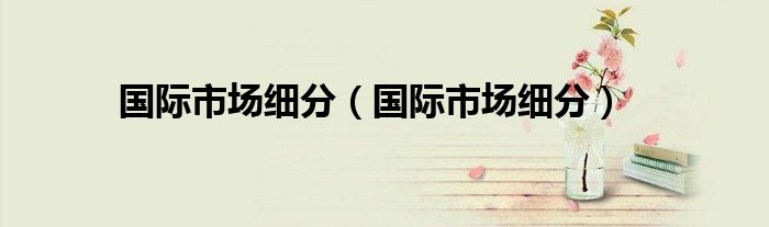 国际市场细分（国际市场细分）