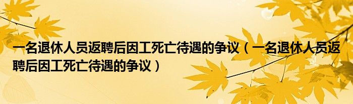 一名退休人员返聘后因工死亡待遇的争议（一名退休人员返聘后因工死亡待遇的争议）