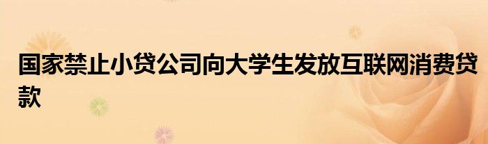 国家禁止小贷公司向大学生发放互联网消费贷款