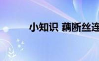 小知识 藕断丝连的丝作用是什么