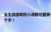女生微信昵称小清新可爱两个字（微信昵称女生清新可爱二个字）
