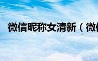 微信昵称女清新（微信昵称女生简短清新）