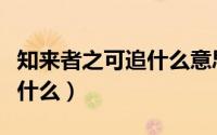 知来者之可追什么意思（知来者之可追意思是什么）