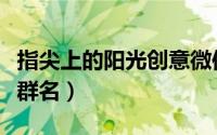 指尖上的阳光创意微信名（成熟简洁阳光微信群名）