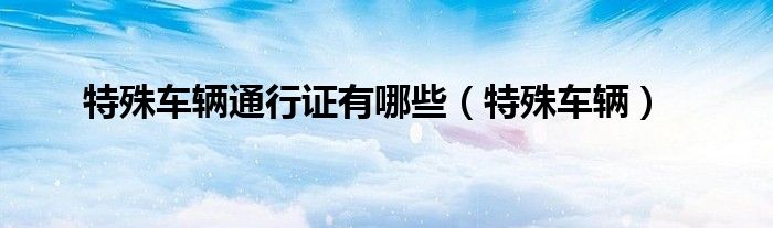 特殊车辆通行证有哪些（特殊车辆）