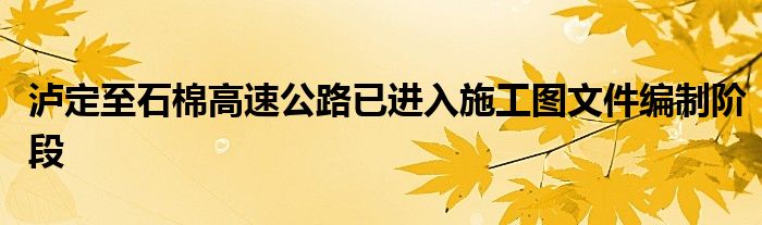 泸定至石棉高速公路已进入施工图文件编制阶段