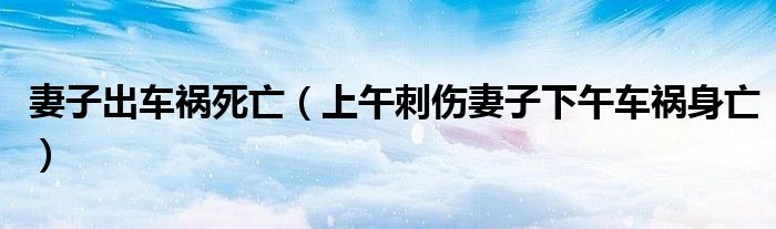 妻子出车祸死亡（上午刺伤妻子下午车祸身亡）