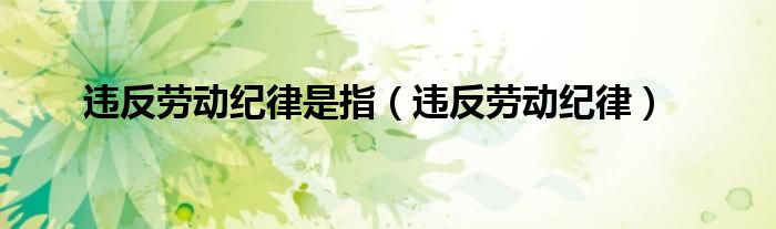 违反劳动纪律是指（违反劳动纪律）