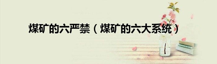 煤矿的六严禁（煤矿的六大系统）
