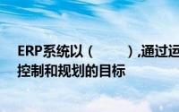 ERP系统以（　　）,通过运用现代企业管理思想,实现有效控制和规划的目标