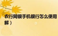 农行网银手机银行怎么使用（农业银行掌上银行使用方法图解）