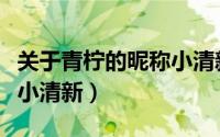 关于青柠的昵称小清新（关于青柠的唯美昵称小清新）