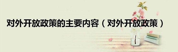 对外开放政策的主要内容（对外开放政策）