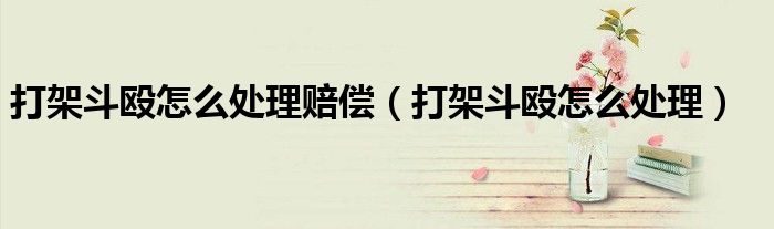 打架斗殴怎么处理赔偿（打架斗殴怎么处理）