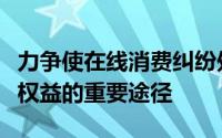 力争使在线消费纠纷处理成为保护消费者合法权益的重要途径