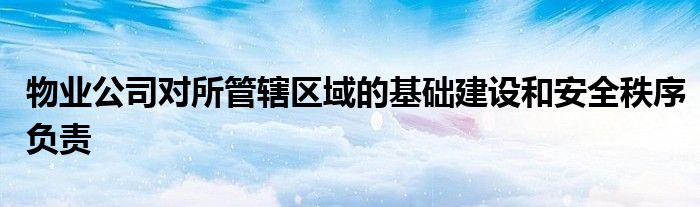 物业公司对所管辖区域的基础建设和安全秩序负责