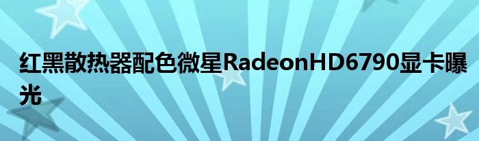 红黑散热器配色微星RadeonHD6790显卡曝光