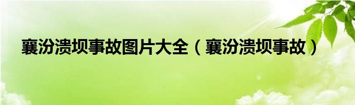 襄汾溃坝事故图片大全（襄汾溃坝事故）