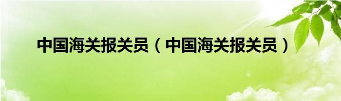 中国海关报关员（中国海关报关员）