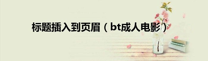 标题插入到页眉（bt成人电影）