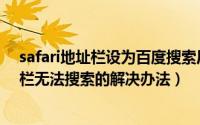 safari地址栏设为百度搜索后无法搜索怎么办（safari地址栏无法搜索的解决办法）