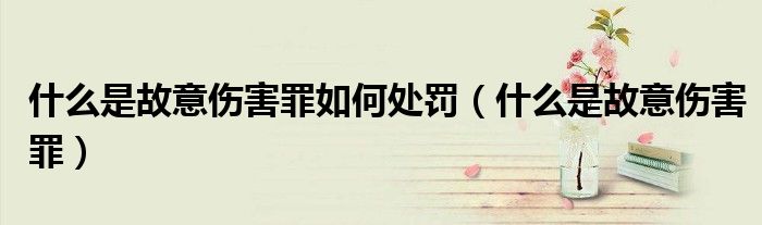 什么是故意伤害罪如何处罚（什么是故意伤害罪）