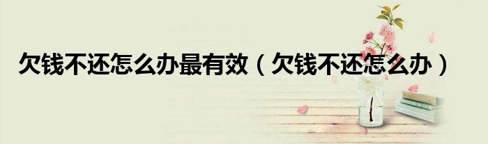 欠钱不还怎么办最有效（欠钱不还怎么办）