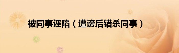 被同事诬陷（遭谤后错杀同事）