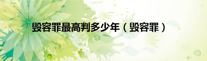 毁容罪最高判多少年（毁容罪）
