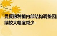 受夏粮种植内部结构调整因素影响种植效益低的小麦面积持续较大幅度减少