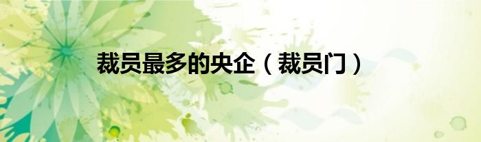 裁员最多的央企（裁员门）