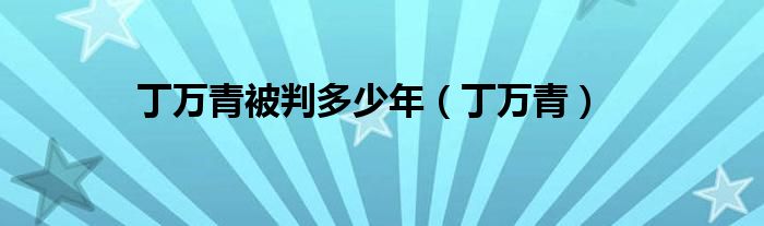 丁万青被判多少年（丁万青）