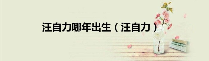 汪自力哪年出生（汪自力）