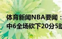体育新闻NBA要闻：迎来爆发博格丹三分14中6全场砍下20分5助