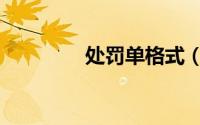 处罚单格式（处罚单格式）