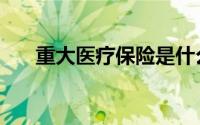 重大医疗保险是什么（重大医疗保险）