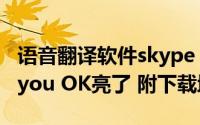 语音翻译软件skype（translator实测：Are you OK亮了 附下载地址）