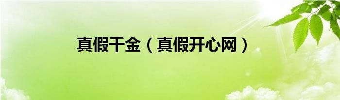 真假千金（真假开心网）
