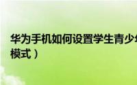 华为手机如何设置学生青少年模式（华为手机如何设置学生模式）