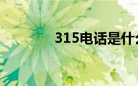315电话是什么（315电话）