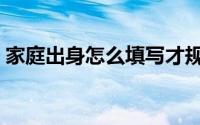 家庭出身怎么填写才规范（家庭出身怎么填）