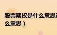 股票期权是什么意思通俗解释（股票期权是什么意思）