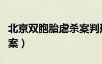 北京双胞胎虐杀案判刑细节（北京双胞胎虐杀案）