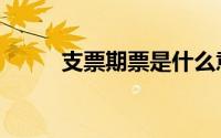 支票期票是什么意思（支票期票）
